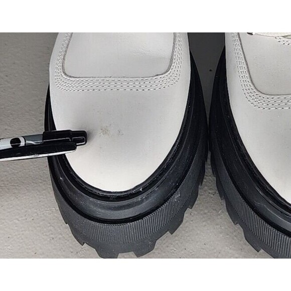 Timberland SKY 6 Inch Lace Up Platform Boots White Nubuck Size 9.5 Leather - Picture 11 of 11